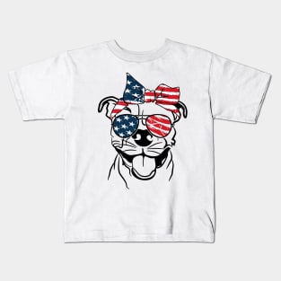 Cool Patriot Pitbull | 4th Of July Unique Pitbull T-shirt Kids T-Shirt